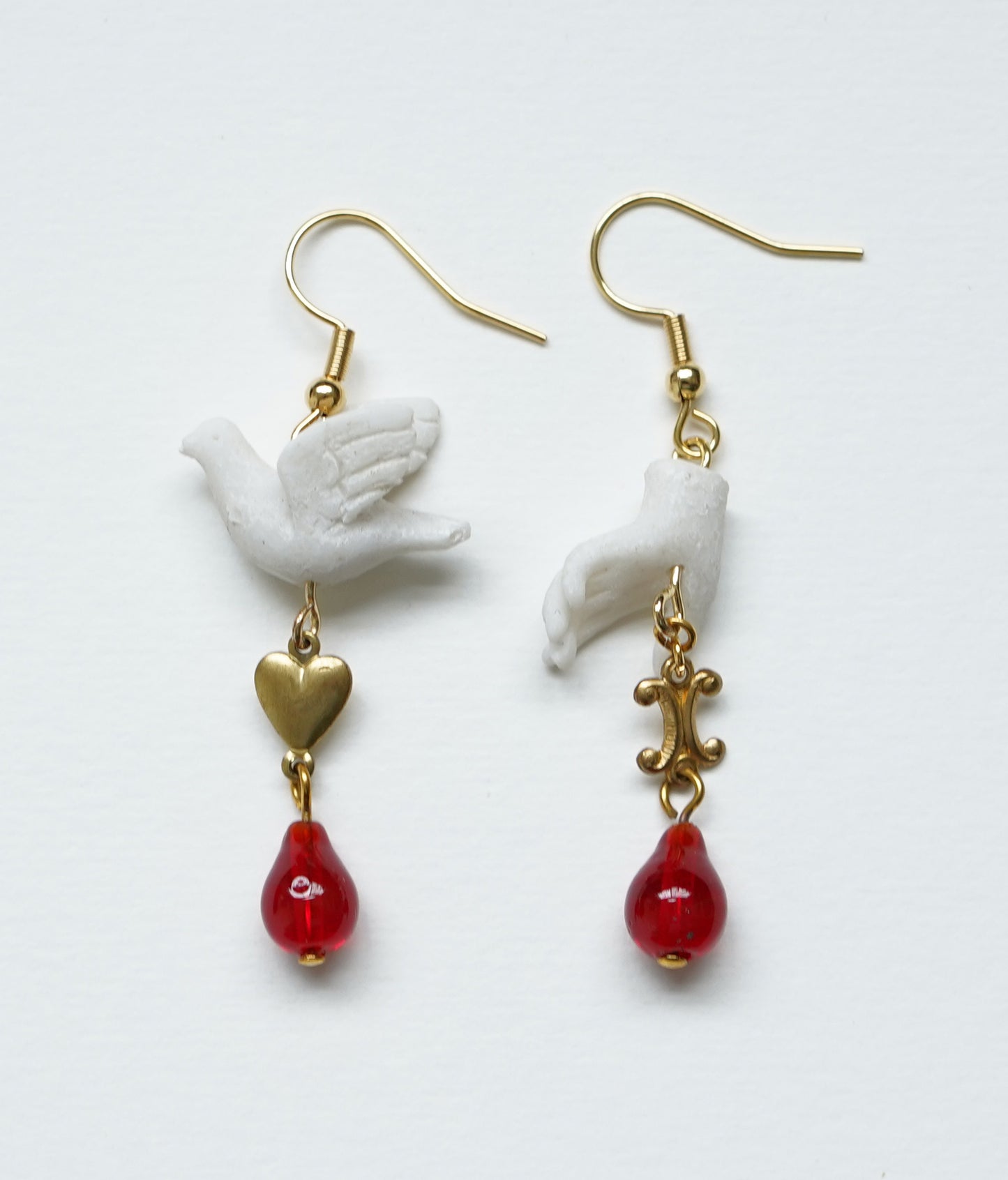 Dove and Hand Earrings