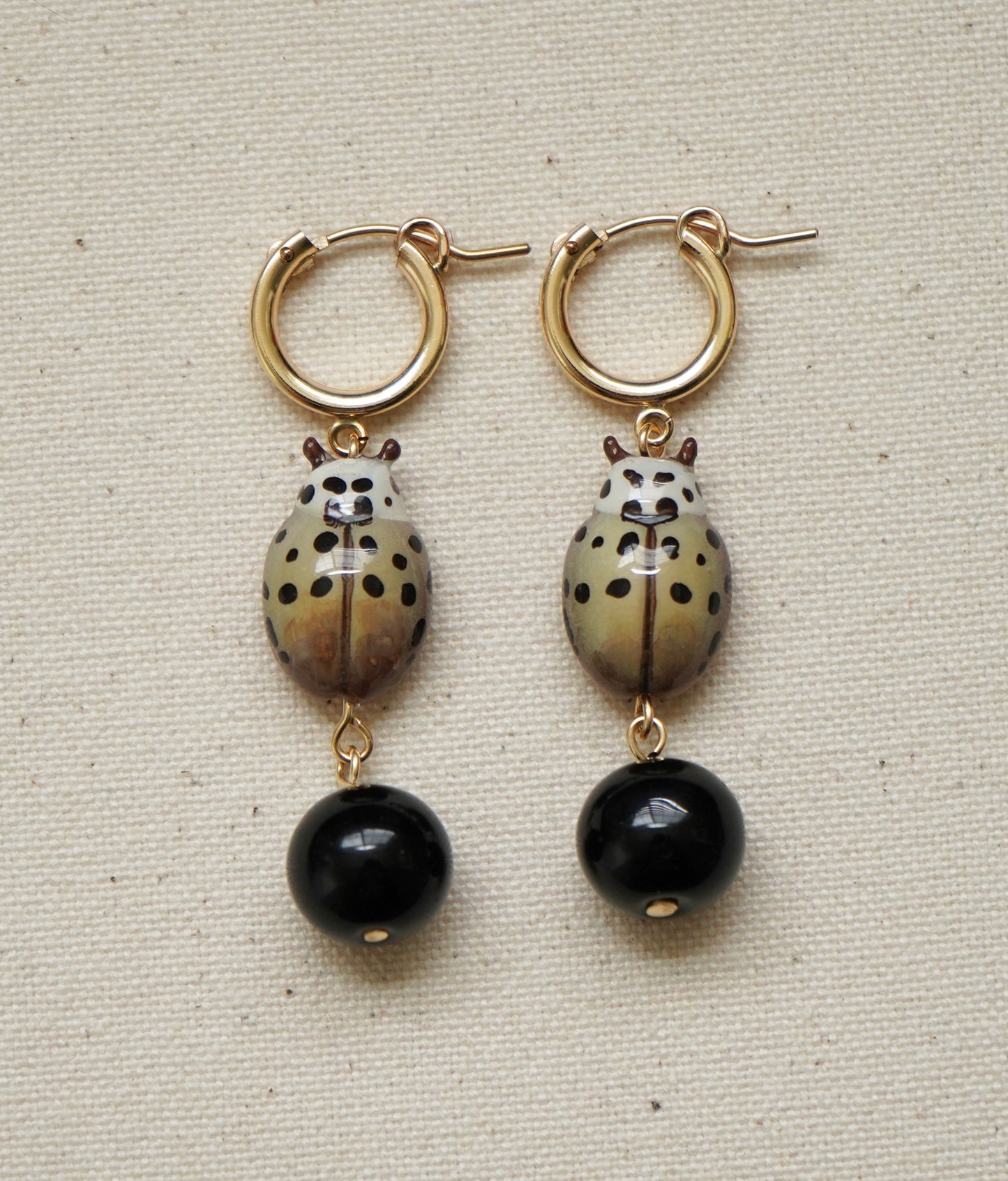 Mocha Ladybug Earrings