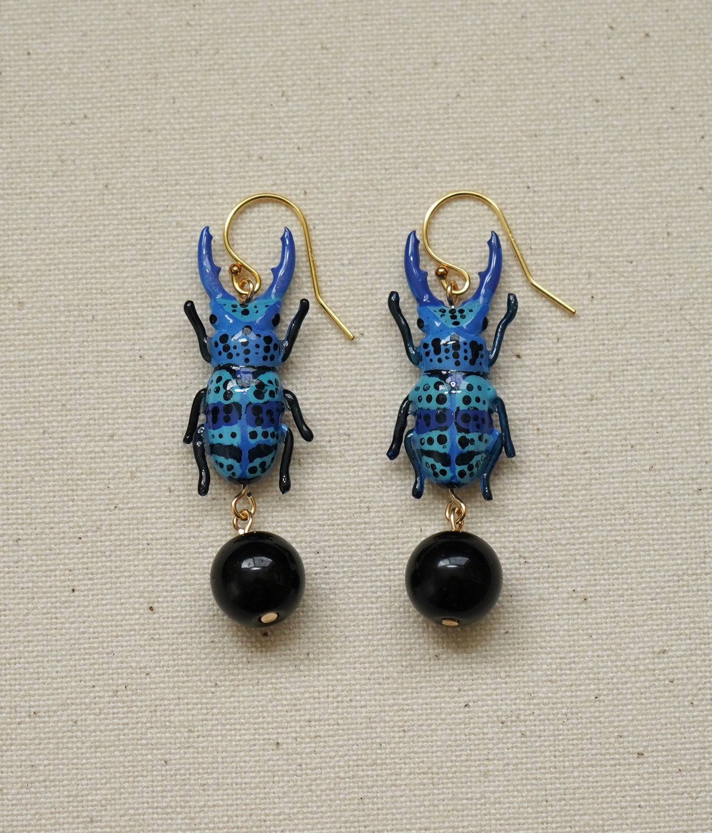 Spotted Stag Beetle Earrings