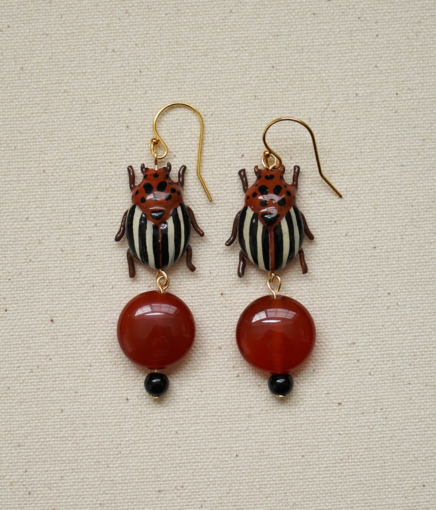 Caramel Potato Beetle Earrings