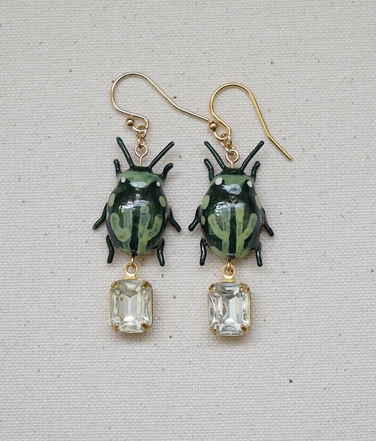 Mint Beetle (Green) Earrings