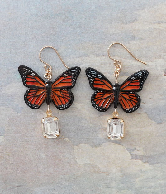 Monarch Butterfly Earrings (Orange)