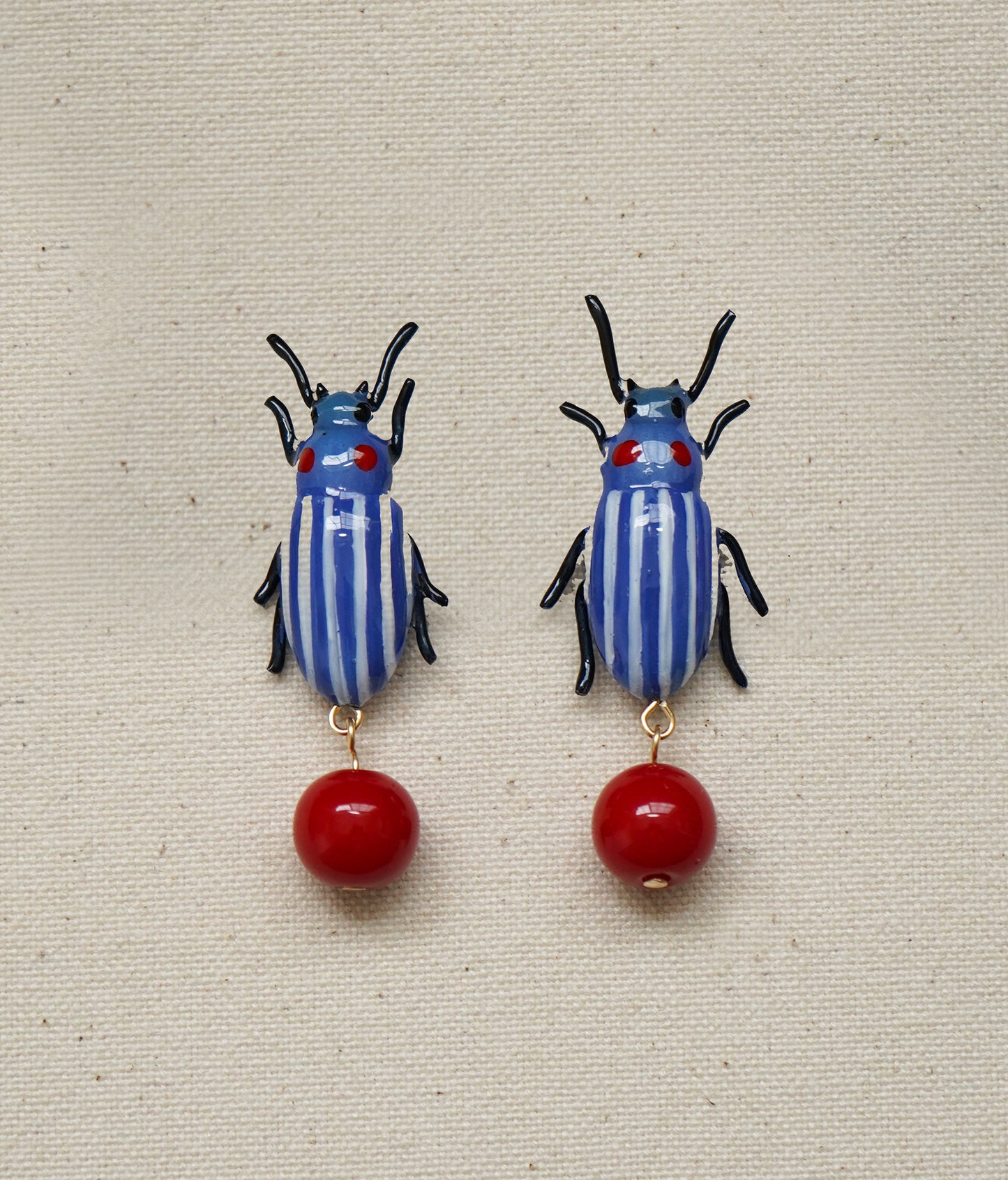 Clownin' Around Bug Earrings (Blue)