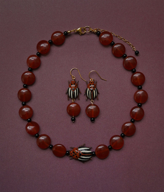 Caramel Potato Beetle Necklace (NECKLACE ONLY)