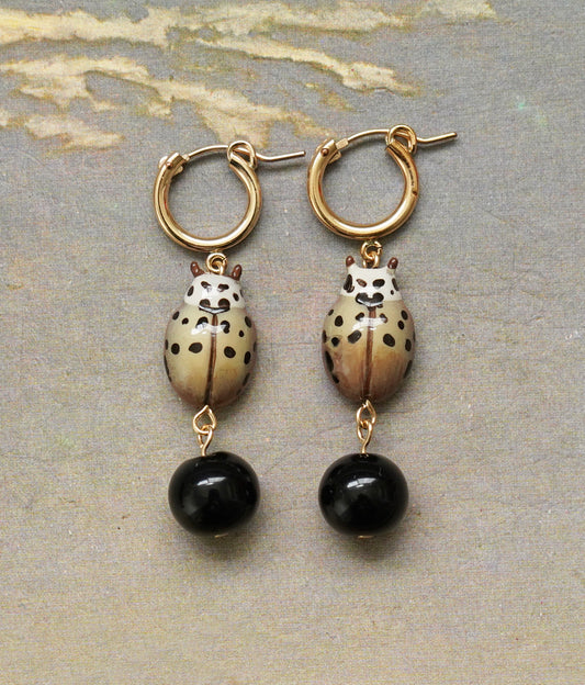 Mocha Ladybug Earrings