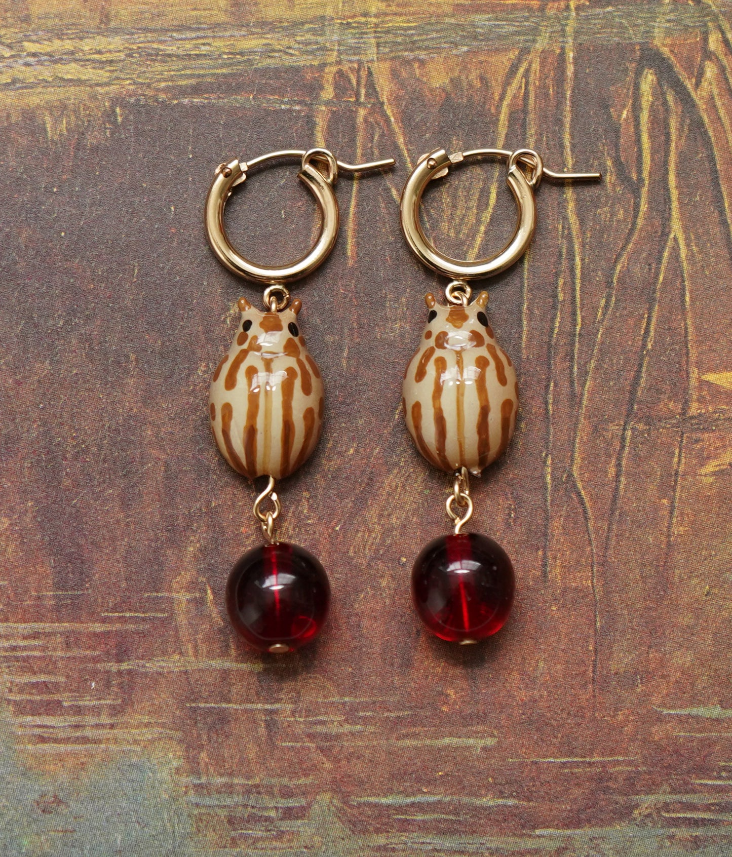 Caramel Ladybug Earrings