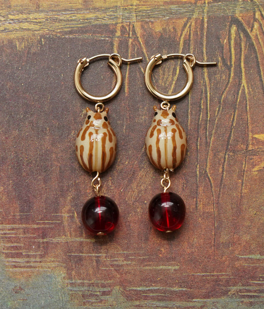 Caramel Ladybug Earrings