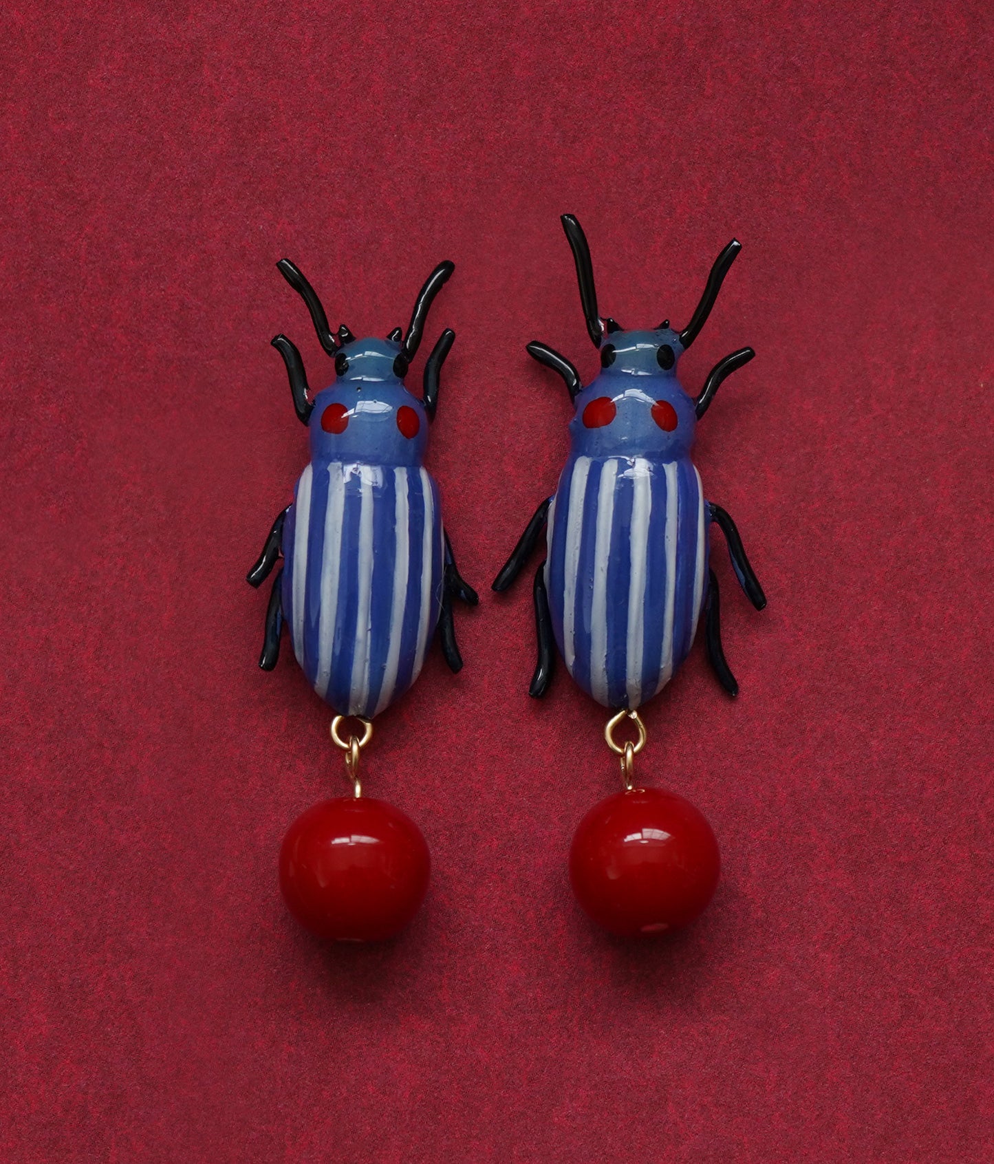 Clownin' Around Bug Earrings (Blue)