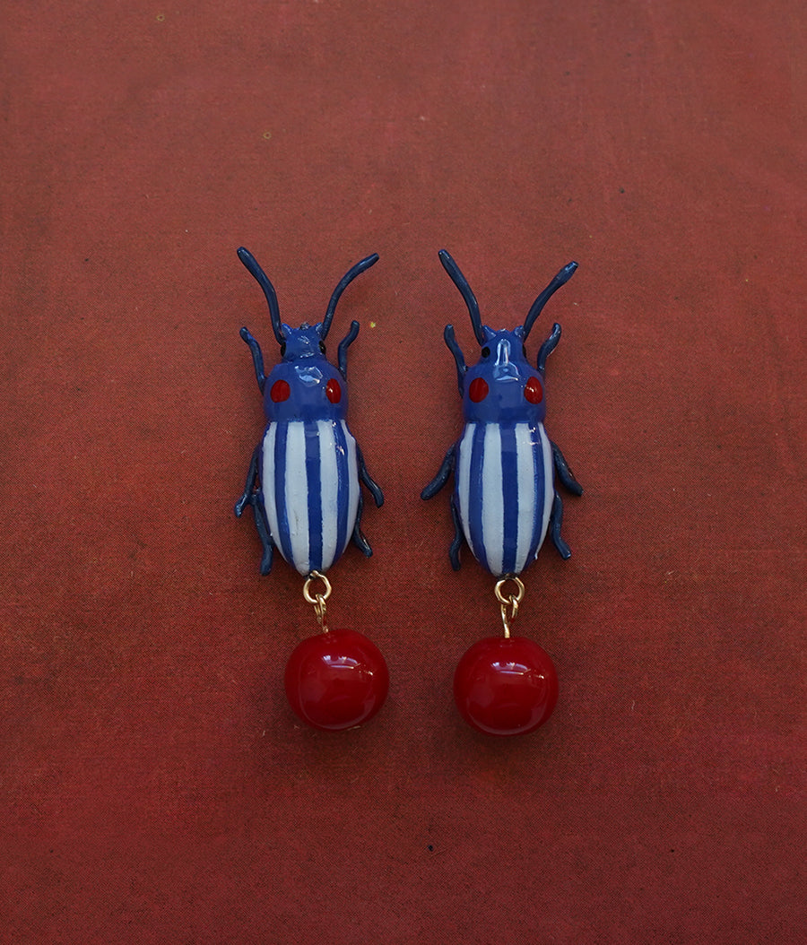 Clownin' Around Bug Earrings 2 (Blue)
