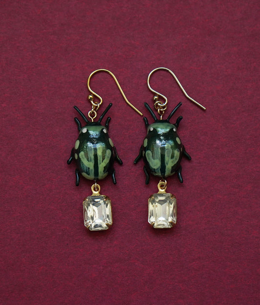 Mint Beetle (Green) Earrings