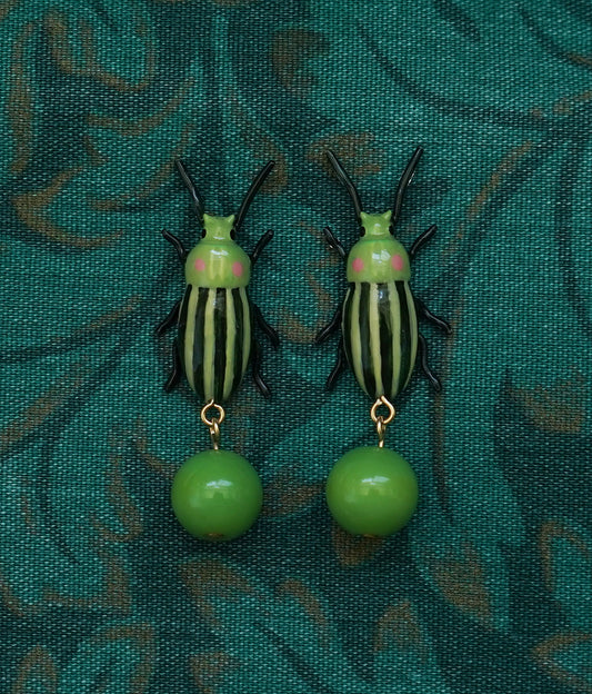 Clownin' Around Bug Earrings (Green)