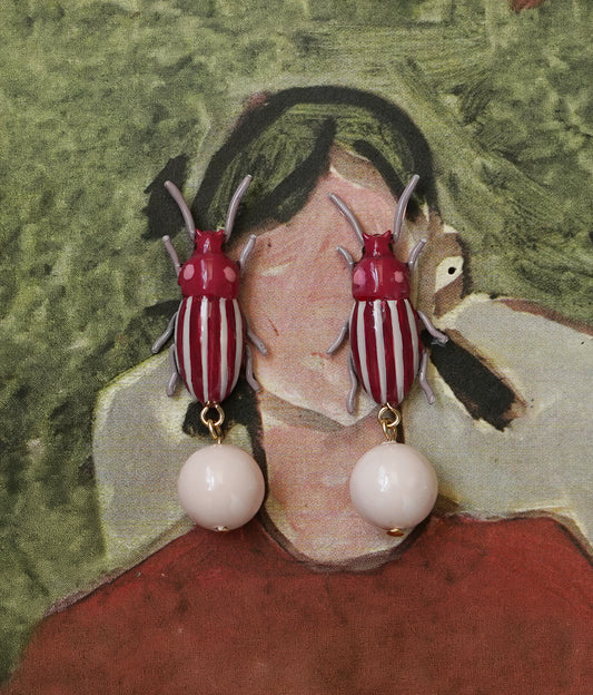 Clownin' Around Bug Earrings (Pink)