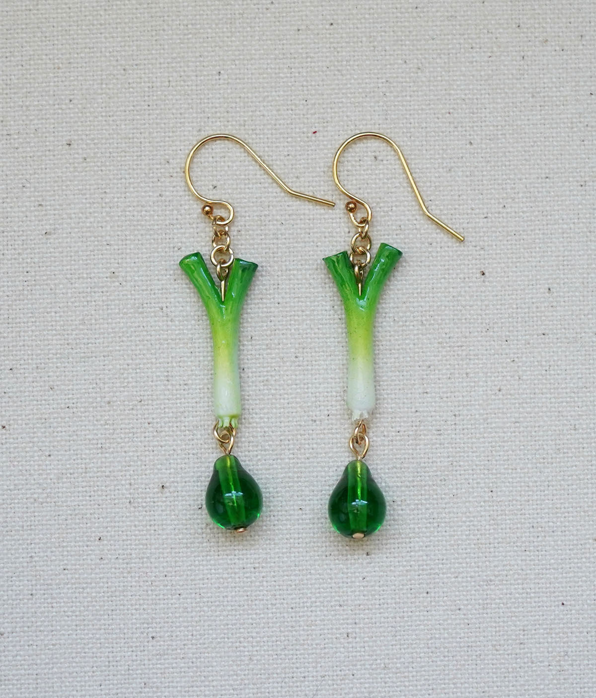 Green Onion Earrings