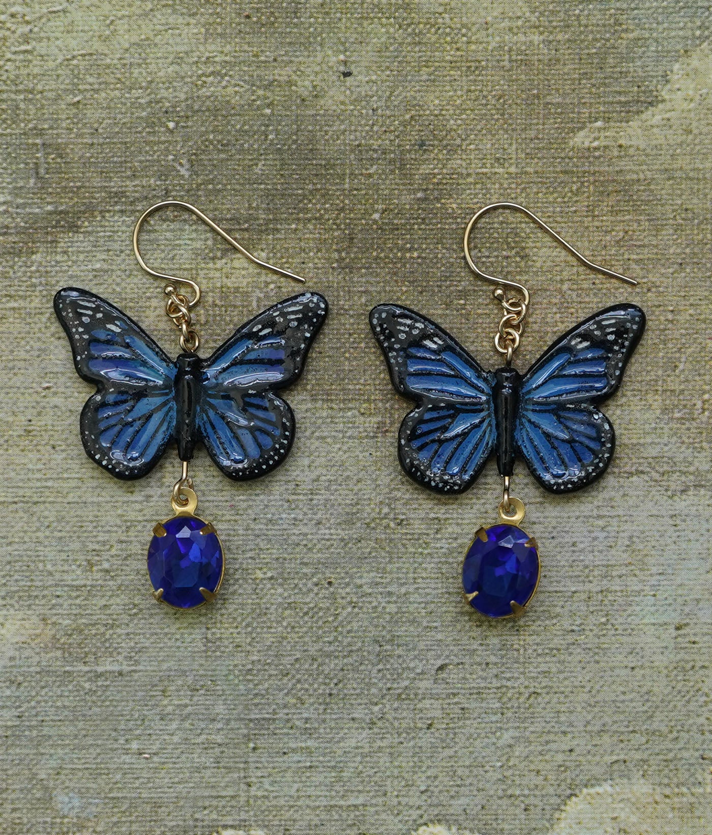 Monarch Butterfly Earrings (Blue)