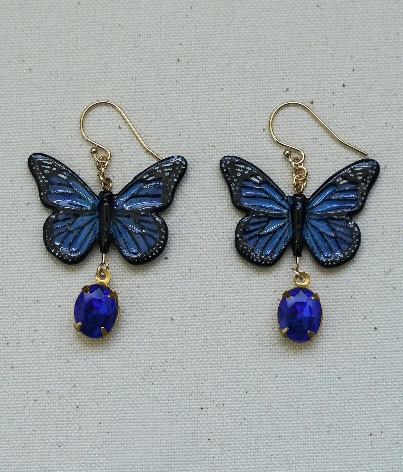 Monarch Butterfly Earrings (Blue)
