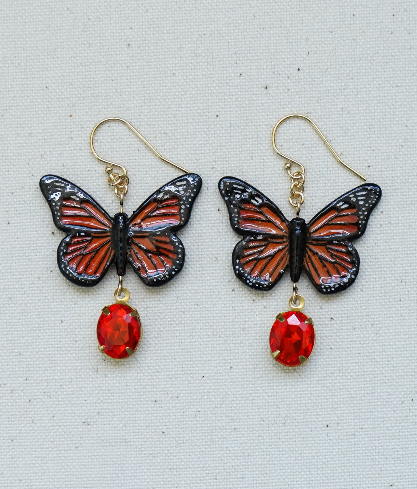 Monarch Butterfly Earrings (Orange)