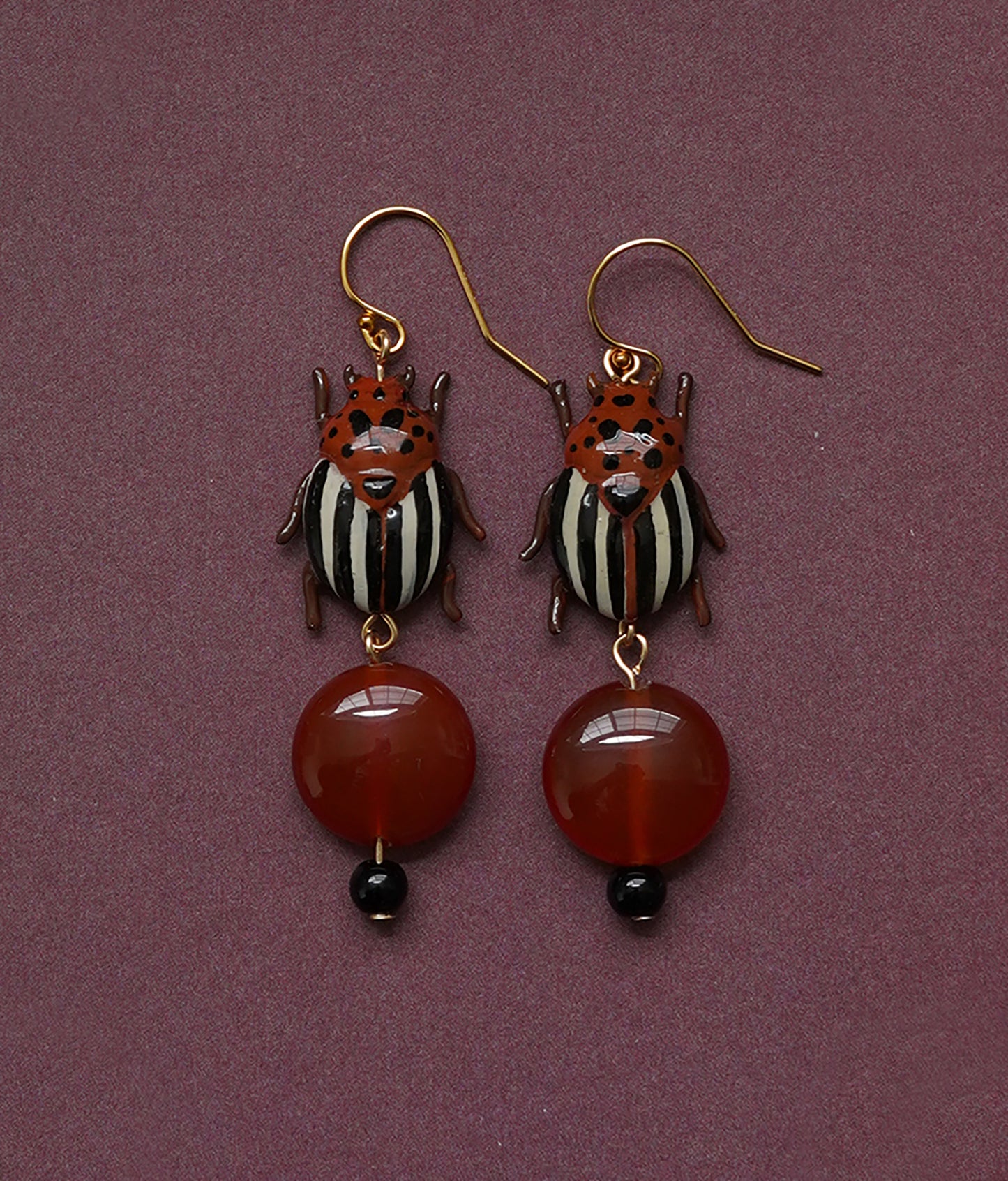 Caramel Potato Beetle Earrings
