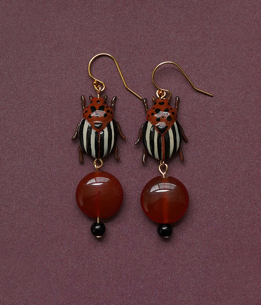 Caramel Potato Beetle Earrings